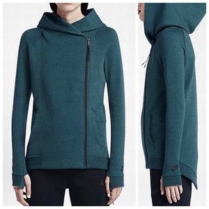 NIKE Tech Fleece Cape Zip Up Hoodie Teal Women’s Small